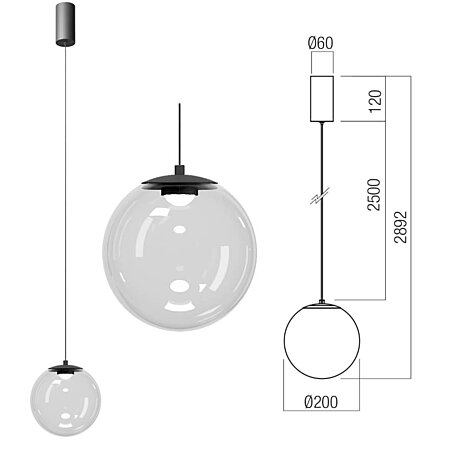 Závěsné světlo Irides 01-3958 pr.20cm Redo group