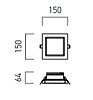 Vestavné svítidlo XEVO SQ 4000K EVS02NW 150x150mm