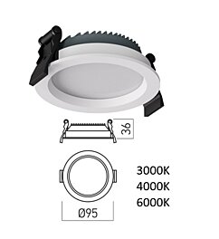 Vestavné 8W LED světlo EVR01CCT SWH Arelux