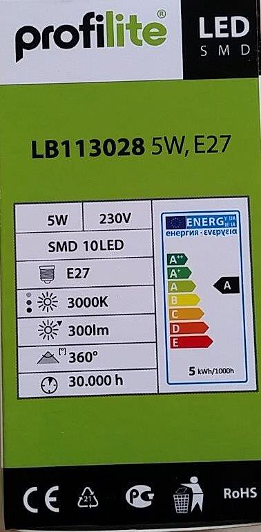 Profilite LED žárovka SMD10 LED,230V,5W PL-LB113028