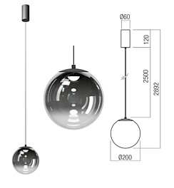 Závěsné světlo Irides 01-3963 pr.20cm Redo group