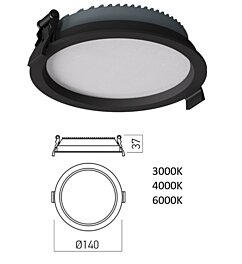 Vestavné 13W LED světlo EVR02CCT SBK Arelux