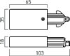 Levá napájecí koncovka MT1006 BK pro profily z řady MINITRACK