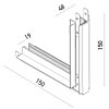 Zapuštěná rohová spojka s vnitřním úhlem 90° XCLICK S RECESSED SCKR01IAC Arelux