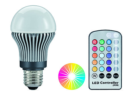 LED žárovka 5x1W RGB E27 s dálkovým ovládáním