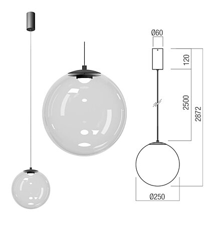 Závěsné světlo Irides 01-3959 pr.25cm Redo group