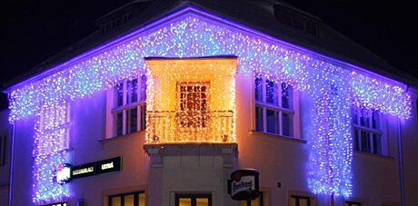 LED světelný závěs efektový, modrá