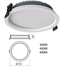 Vestavné 23W LED světlo EVR03CCT SWH Arelux