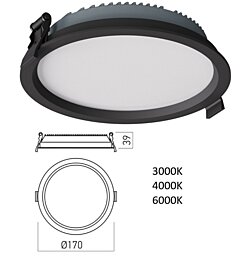 Vestavné 23W LED světlo EVR03CCT SBK Arelux