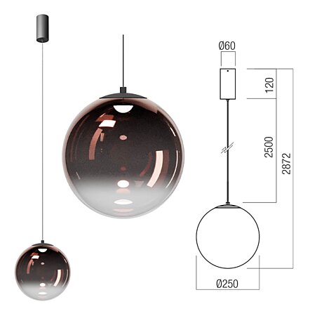 Závěsné světlo Irides 01-3969 pr.25cm Redo group