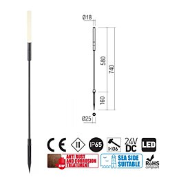 Venkovní zápich 90442 Torch 74cm tmavě šedý Redo group