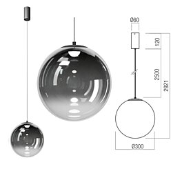 Závěsné světlo Irides 01-3965 pr.30cm Redo group