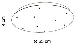 Černá rozeta 4637 Sikrea pro 9 světel pr.65cm