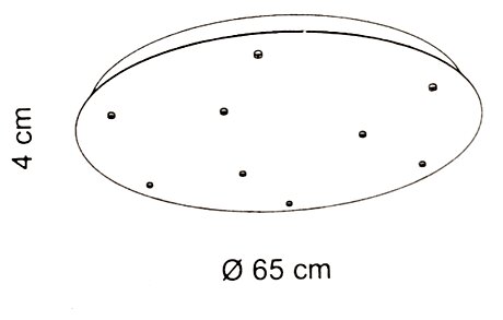 Černá rozeta 4637 Sikrea pro 9 světel pr.65cm