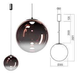 Závěsné světlo Irides 01-3970 pr.30cm Redo group