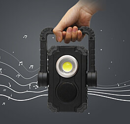 Multifunkční LED reflektor s Bluetooth reproduktorem a magnety 39947