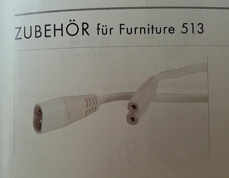 Spojovací kabel pro Furniture 513 bílá