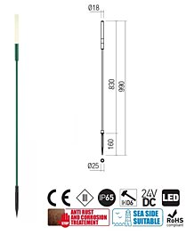 Venkovní zápich 90447 Torch 99cm zelená Redo group