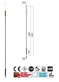 Venkovní zápich 90449 Torch 1,24m corten Redo group
