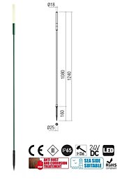 Venkovní zápich 90450 Torch 1,24m zelený Redo group
