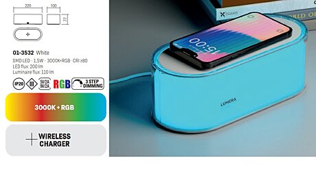 RGB bezdrátová nabíječka 01-3532 Lumera Redo group