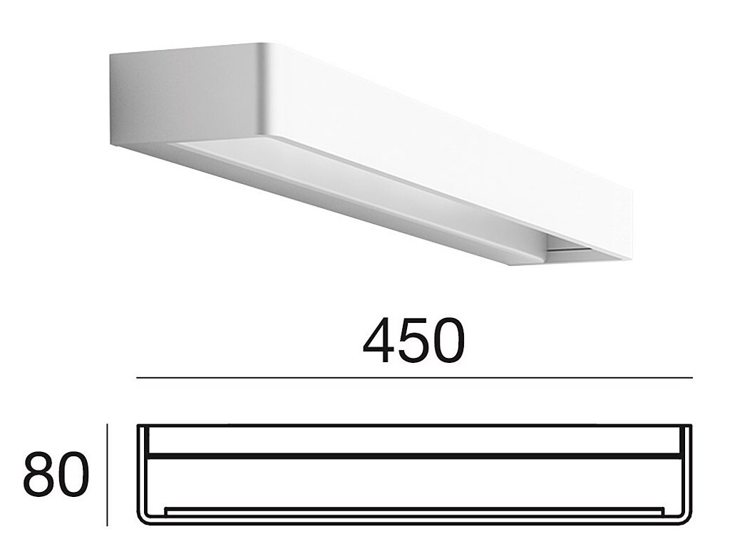 Italské LED světlo Metal 90322 LineaLight bílé 45cm