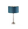 Anglická lampa EU67521SN41202TE křišťál, satin nikl a tyrkysový samet 63cm