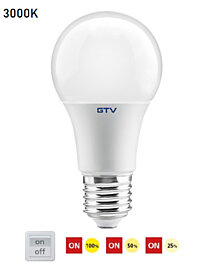 Krokově stmívatelná LED žárovka E27 10W LD-3SDA60-10W teplá bílá GTV