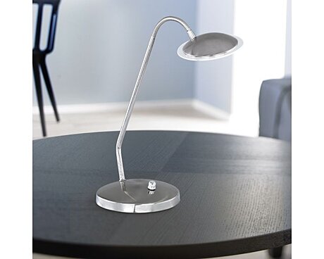 Stolní lampa TWIN 1x LED 4,6 W matný nikl se stmívačem