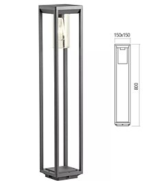 Venkovní sloupek 90524 Lagos 80cm Redo group tmavě šedý