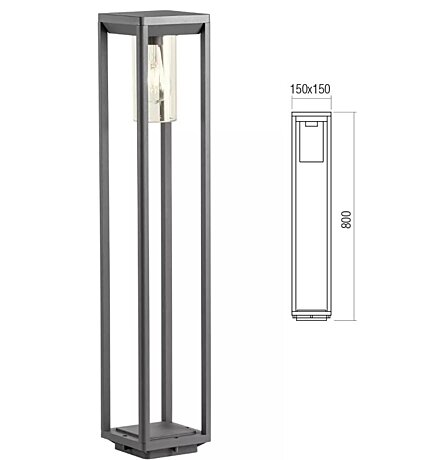 Venkovní sloupek 90524 Lagos 80cm Redo group tmavě šedý
