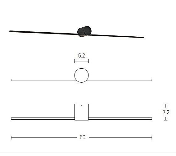 ZAMBELIS Koupelnové LED světlo 20145 Zambelis 60cm IP44 černé