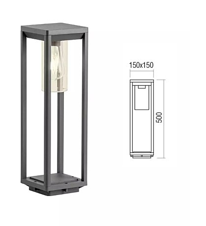 Venkovní sloupek 90522 Lagos 50cm Redo group tmavě šedý