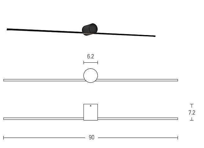 ZAMBELIS Koupelnové LED světlo 20146 Zambelis 90cm IP44 černé