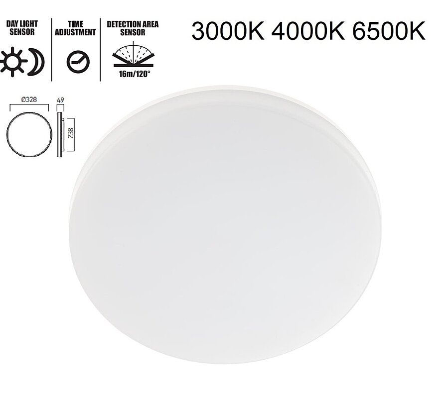 LED světlo Xplaner PLN02CCT SZ IP54 s čidlem 3000K,4000K,6500K Arelux