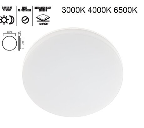 LED světlo Xplaner PLN02CCT SZ IP54 s čidlem 3000K,4000K,6500K Arelux