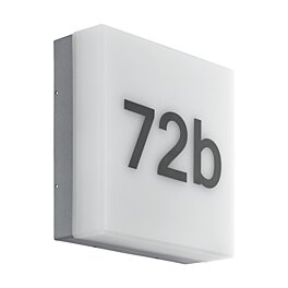 Venkovní nástěnné LED svítidlo 97289 s čidlem soumraku, včetně číslic a písmen Eglo