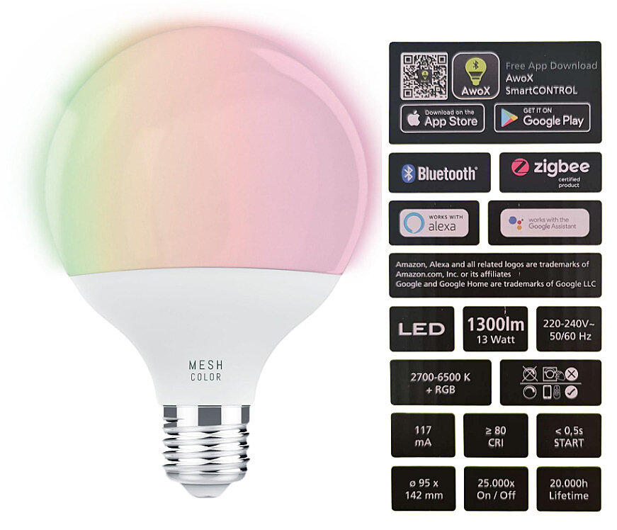 EGLO Chytrá 13W RGB LED žárovka 12254 Connect.2 Eglo
