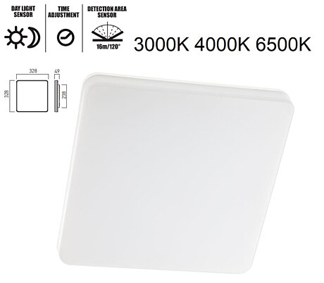 LED světlo Xplaner PLN04CCT SZ IP54 s čidlem 3000K,4000K,6500K Arelux