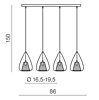 Závěsné světlo Azzardo Gordon 4 Line AZ2170