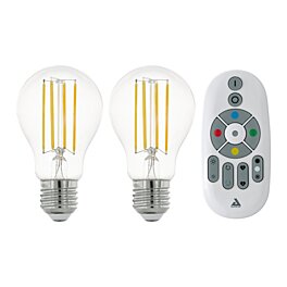 Set 2Ks LED žárovky s ovladačem 12255 Eglo E27 6W 806lm 4000K