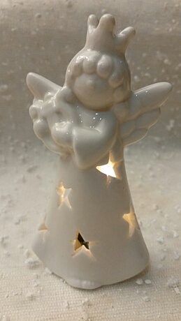 Porcelánová figurka anděl LED 13cm
