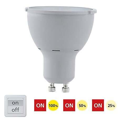 Krokově stmívatelná LED žárovka 11542 GU10 5W 4000K Eglo