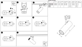 Montažní list LED spot XFOCUS FS10WW SBK 3000K do lišt z řady TRACK N