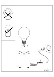 Montažní list Stolní dřevěná lampička TURIALDO 99079 Ø 8,5cm, Eglo