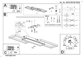 Montažní list Stropní LED svítidlo MONIROTE 99792 Eglo