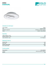 Montažní list Stropní LED svítidlo CADEGAL 33942 4000K, Eglo