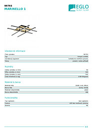 Montažní list Stropní LED Svítidlo 99793 MARINELLO 1 Eglo