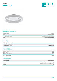 Montažní list Stropní LED svítidlo REMIDOS 33964 4000K, Eglo