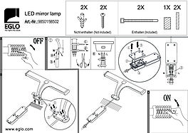 Montažní list Nástěnné koupelnové LED svítidlo VINCHIO 98501 Eglo